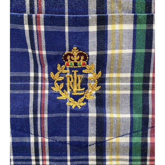 Ralph Lauren Shirt Mens Large Multicolor Plaid Crown Crest Preppy Corpcore Top - Picture 2 of 16